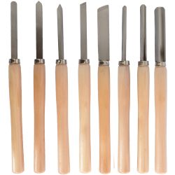 TORK CRAFT Chisel Set Wood Turning 8 Piece Std Wooden Case