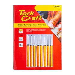 TORK CRAFT Chisel Set Wood Turning 8 Piece Std Wooden Case