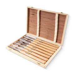 TORK CRAFT Chisel Set Wood Turning 8 Piece Std Wooden Case