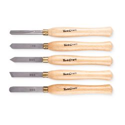 TORK CRAFT Chisel Set Wood Turning 300mm Hss 5 Piece Wood Case