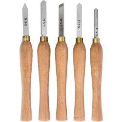 TORK CRAFT Chisel Set Wood Turning 270mm Hss 5 Piece Wood Case