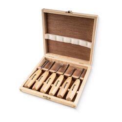 TORK CRAFT Chisel Set Wood Carving 6 Piece Wooden Box