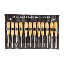 TORK CRAFT Chisel Set Wood Carving 12piece In Leather Pouch