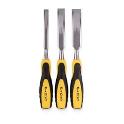 TORK CRAFT Wood Chisel 140mm Blade 3pc 13/19/25 With Pvc Handle