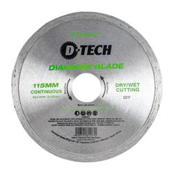 D-TECH Diamond Blade Continuous Rim 115x22.23mm Ceramic/marble