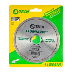 D-TECH Diamond Blade Continuous Rim 115x22,23mm Ceramic/porcelain