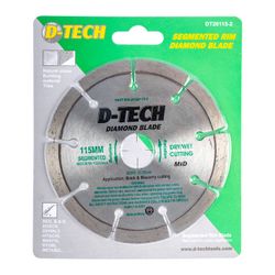 D-TECH Diamond Vlade Segmented Mid. 115x22,23mm Screed/brick/masonry