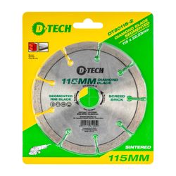 D-TECH Diamond Vlade Segmented Mid. 115x22,23mm Screed/brick/masonry