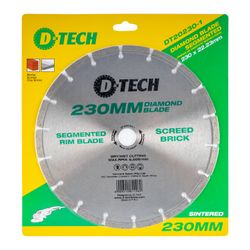 D-TECH Diamond Blade Segmented Std. 230x22,23mm Screed/brick/masonry