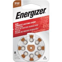 ENERGIZER Hearing Aid Battery Az312 Brown 8 Pack