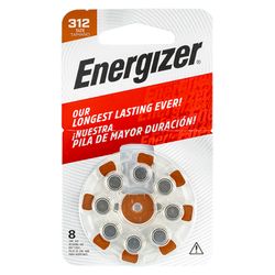 ENERGIZER Hearing Aid Bat 312 Brown 8 Pack