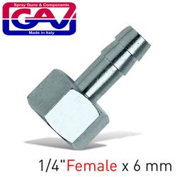 GAV Hose Adaptor 1/4f X 6mm