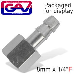 GAV Hose Adaptor 8mm X 1/4'female Packaged