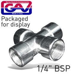 GAV 4 Way Connector 1/4'ffff Packaged
