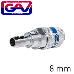 GAV Hardened Steel Quick Coupler 8mm Hose Tail