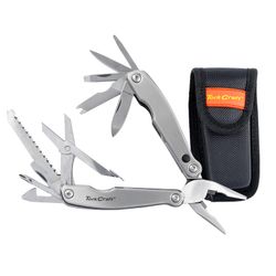 TORK CRAFT Multitool Silver Mini With Led Light With Nylon Pouch In Blister