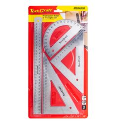 TORK CRAFT Protractor Ruler & 2 X Traingle Set 4pc