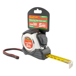 TORK CRAFT Measuring Tape Self Lock 5m X 19mm S/s & Rubber Casing Matt Finish