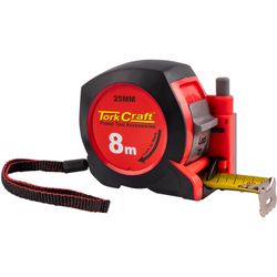 TORK CRAFT Measuring Tape With Marker 8m X 25mm Rubber Casing Matt Finish