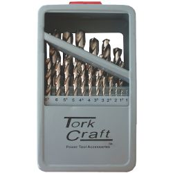 TORK CRAFT Drill Bit Set 25pce Hss Ground Bright Finish