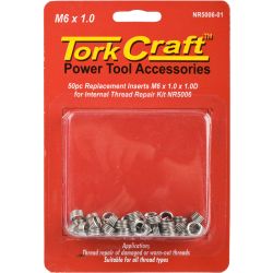 TORK CRAFT Thread Repair Kit M6 X 1.0 X 1.0d Repl. Inserts For Nr5006