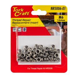 TORK CRAFT Thread Repair Kit M6 X 1.0 X 1.0d Repl. Inserts For Nr5006