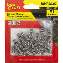 TORK CRAFT Thread Repair Kit M6 X 1.0 X 1.5d Repl. Inserts For Nr5006