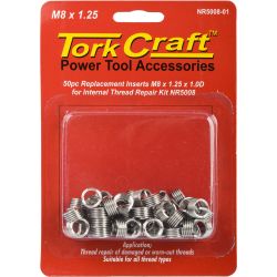 TORK CRAFT Thread Repair Kit M8 X 1.25 X 1.0d Repl. Inserts For Nr5008