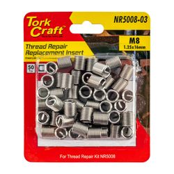 TORK CRAFT Thread Repair Kit M8 X 1.25 X 2.0d Repl. Inserts For Nr5008