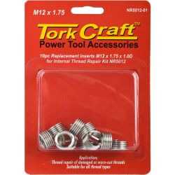 TORK CRAFT Thread Repair Kit M12 X 1.75 X 1.0d Repl. Inserts For Nr5012