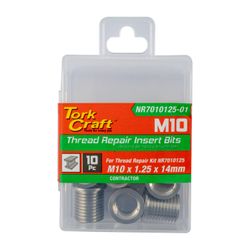 TORK CRAFT Repl. Insert 10pc M10 X 1.25 X 14mm S/steel For Nr7010125