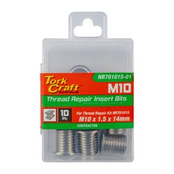 TORK CRAFT Repl. Insert 10pc M10 X 1.5 X 14mm S/steel For Nr701015