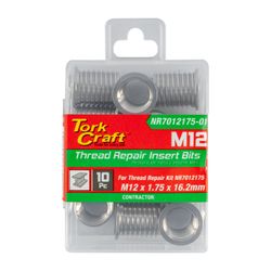 TORK CRAFT Repl. Insert 10pc M12 X 1.75 X 16.2mm S/steel For Nr7012175