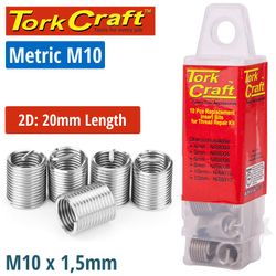 TORK CRAFT Thread Repair Kit M10 X 2d Replacement Inserts 5pce