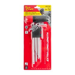 TORK CRAFT 9pc Torx Allen Key Set With Interchangeable Handle