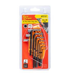 TORK CRAFT 10pc Hex Allen Key Set 1.5-10mm Carded Cr-v