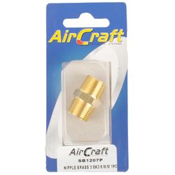 AIRCRAFT Nipple Brass 3/8x3/8 M/m 1pc Pack