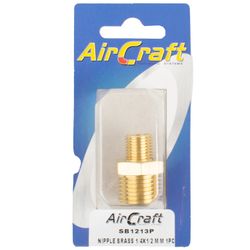 AIRCRAFT Nipple Brass 1/4x1/2 M/m 1pc Pack