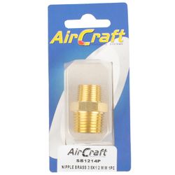 AIRCRAFT Nipple Brass 3/8x1/2 M/m 1pc Pack