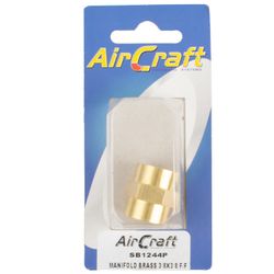 AIRCRAFT Manifold Brass 3/8x3/8 F/f 1pc Pack