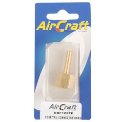 AIRCRAFT Hose Tail Connector Brass 1/4f X 6mm 1pc Pack