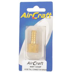AIRCRAFT Hose Tail Connector Brass 1/4f X 8mm 1pc Pack