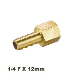 AIRCRAFT Hose Tail Connector Brass 1/4f X 12mm