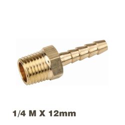 AIRCRAFT Hose Connector Brass 1/4mx12mm