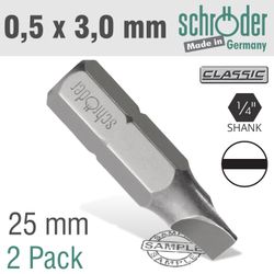 Slotted Bit 0.5x3mm 25mm 2cd