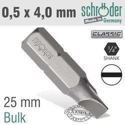 Slotted Bit 0.5x4.0 25mm Bulk
