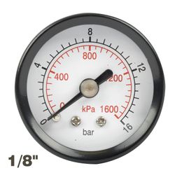 AIRCRAFT Press. Gauge 40mm 1/8' Rear Fit 0-16bar 0-1600kpa