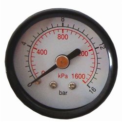 AIRCRAFT Press. Gauge 50mm 1/8' Rear Fit 0-16bar 0-1600kpa