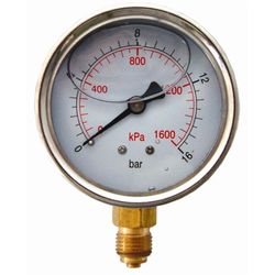 AIRCRAFT Press. Gauge 63mm Glycerine 1/4' Bot. Fit Metal Case 0-16bar 0-1600kpa