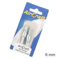AIRCRAFT Connector Aro Type 6mm Hosetail 2pc Pack